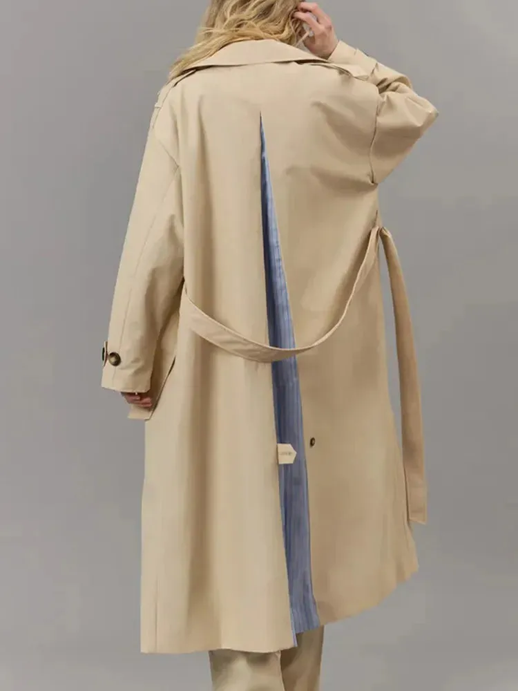 Back To School Joskaa Casual Long Sleeves Lapel Women's Trench Coats Single Breasted Belt Solid Color Windbreaker Lady New Autumn High Street Overcoat