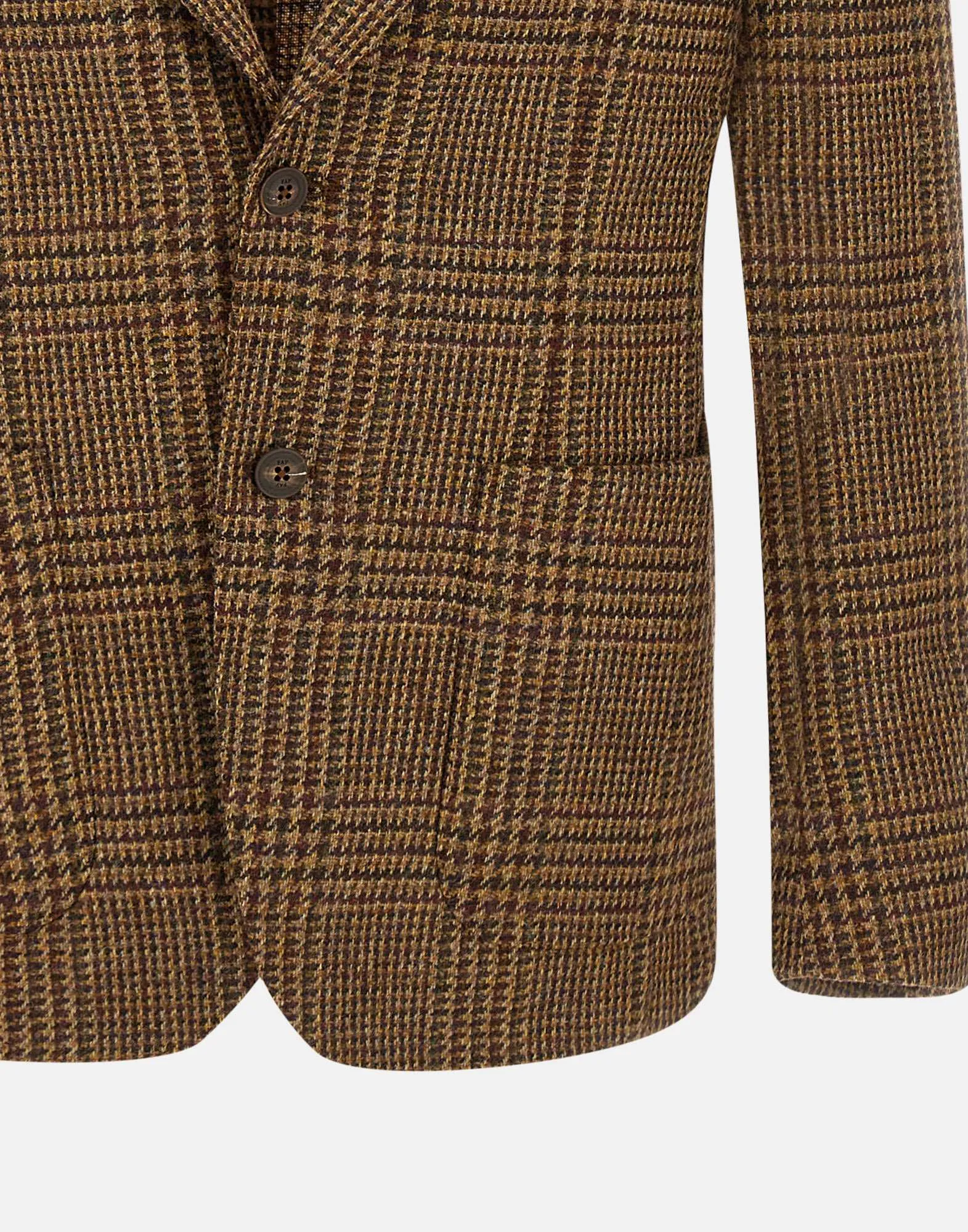 Brown Houndstooth Wool Blazer