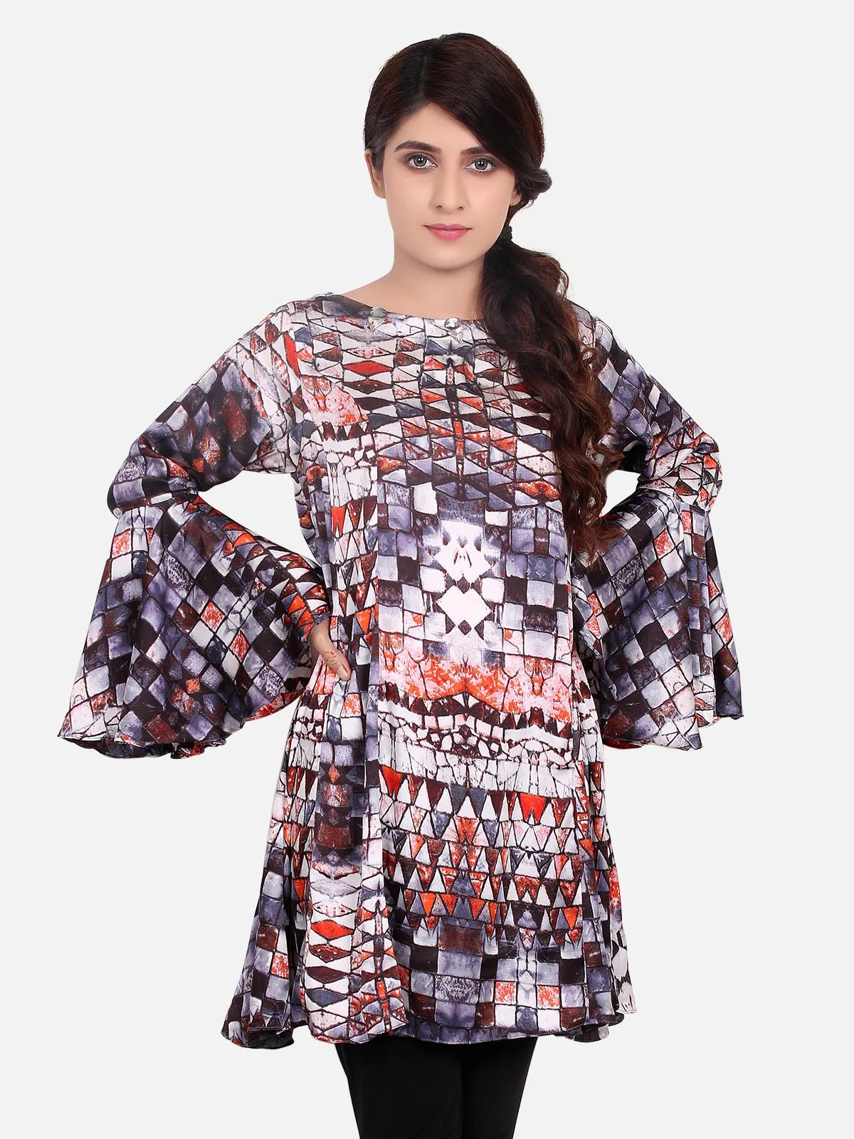 Women's Grey Western Top - ELTW18-66465