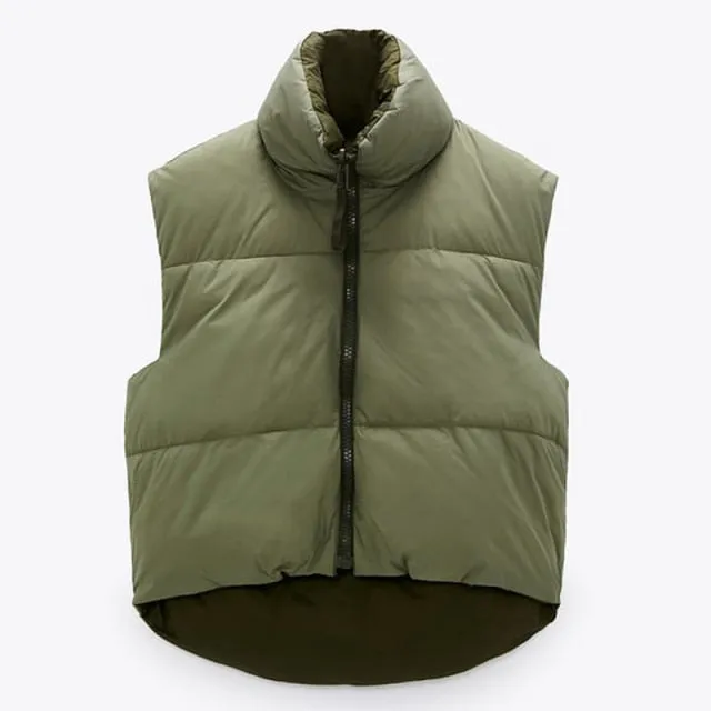 Women's Puffer Jacket | Sleeveless Puffer Jacket | Double Sided Jacket | Warm Puffer Outwear | Jacket | Warm Coat | Winter Outfit